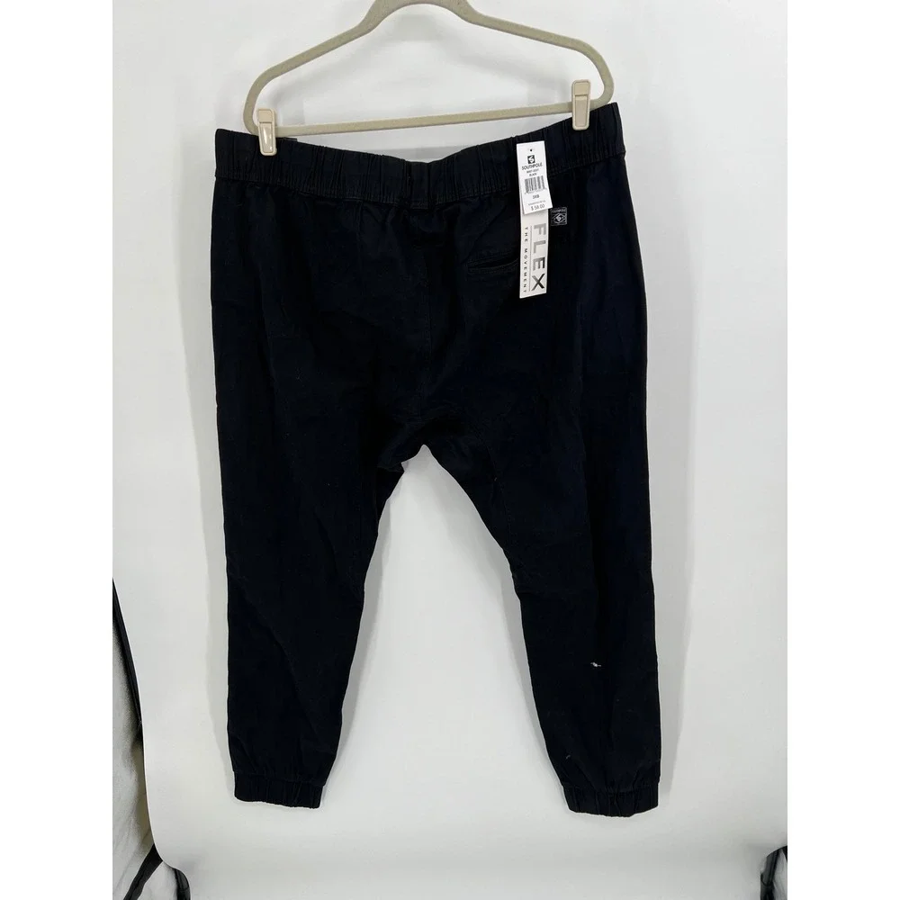 Southpole Flex Black Jogger Pants Mens 3XB NWT Elastic Waist Drawstring